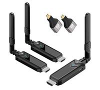 PWAYTEK Transmisor HDMI inalámbrico y 2 receptores, 2.4G/5G Plug & Play, kit extensor HDMI inalámbrico portátil de 150 m para transmitir video y audio a monitor desde portátil/PC/TV Box/proyector