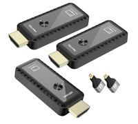 PWAYTEK Transmisor y 2 Receptor HDMI inalámbrico con decodificación 4K, Salida 1080P, Alcance de 164 pies, Doble Banda 2.4G/5G; para PC, portátiles, TV y proyectores; Plug & Play (Negro 2RX)