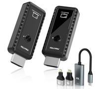 PWAYTEK Transmisor y Receptor HDMI inalámbrico, Plug and Play, Kit Extensor portátil Full HD para transmitir Video y Audio Desde el portátil para monitoreo