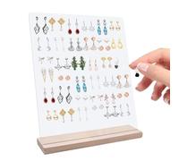 PWGHWG 2 Piezas Organizador Pendientes 120 Orificios Colgador de Pendientes con Base de Madera Joyero Pendientes Acrílico Adecuado para Guardar Aretes Pendientes Broches