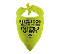 PWHAOO 1 bandana Resue Dog Please Be Patient I'm Trying My Best Dog Bandana Give Space Rescue Dog Bandana (Trying My Best D)