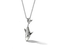 PWJBO Collar con colgante de ballena de plata retro para hombre y mujer