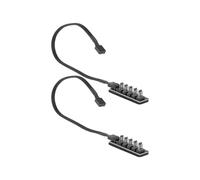 PWM Divisor de Eje de Ventilador, Cable Adaptador Divisor de ExtensióN de Ventilador de Caja de Enfriamiento de CPU de 5 VíAs con Funda Negra de 4