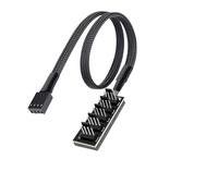 PWM Fan Hub 1 to 5/6 Way 4 Pin Splitter Sleeved Braided Cable for PC CPU Cooling Case Fan Motherboard 4-Pin 3-Pin Adapter (1 to 5 Fan HUB)
