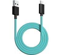 PWNAGE Cable USB C ultra flexible para teclado de juegos, mouse, carga, cable de teclado mecánico de doble manga, 1,8 m USB-A a USB-C, color menta