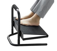 PWOCAN Reposapiés Debajo del Escritorio Ajustable en Altura, Elevador de reposapiés de Oficina Ancho y Resistente, Soporte ergonómico for reposapiés Que Mejora la Postura y la circulación, Negro