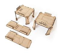 Pwork Wargames Combat Zone 01 - Escenografía de Ciencia ficción para miniaturas en Escala 28mm / 35mm - Miniaturas de Mesa wargame Terreno de escenografía 3D - MDF 3mm