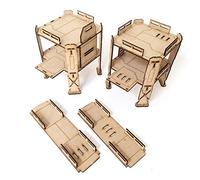 PWORK WARGAMES Combat Zone 02 - Escenografía de Ciencia ficción para miniaturas a Escala 28mm / 35mm - Miniaturas de Mesa wargame Terreno de escenografía 3D - MDF 3mm