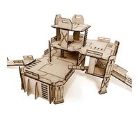 PWORK WARGAMES Combat Zone 03 - Escenografía de Ciencia ficción para miniaturas en Escala 28mm / 35mm - Miniaturas de Mesa wargame Terreno de escenografía 3D - MDF 3mm