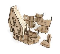PWORK WARGAMES Medieval Lost Burg 01 - Escenografía de Ciudad Medieval para miniaturas en Escala 28mm / 35mm - Miniaturas de Mesa Wargame Terreno de escenografía 3D - MDF 3mm