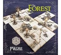 Pwork Wargames The Forest (El Bosque) - 3D Tactical maps RPG Fantasy Dungeon Tiles - Mapas tácticas 3D modulares de MDF 3 mm