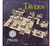 Pwork Wargames The Tavern (La Taberna) - 3D Tactical maps RPG Fantasy Dungeon Tiles - Mapas tácticos 3D modulares de MDF 3 mm
