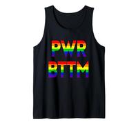 PWR BTTM | Orgullo Divertido de la Bandera del Arco Iris Gay de Power Bottom Camiseta sin Mangas
