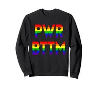 PWR BTTM | Orgullo Divertido de la Bandera del Arco Iris Gay de Power Bottom Sudadera
