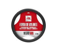 +PWR Car Parts Funda de Volante Modelo Van Negra Universal para Volantes de Furgonetas de 42 cm. Antideslizante. Fabricada en 50% PVC + 50% TPE