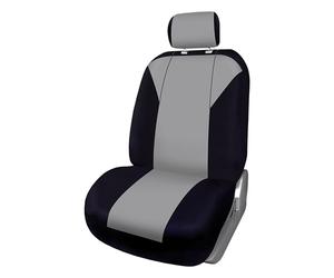 +PWR Car Parts Fundas de Asiento Delantera Universal Torino Gris y Negra. Airbag Compatible. Completo para 1 Asiento. Fabricada en Polyester