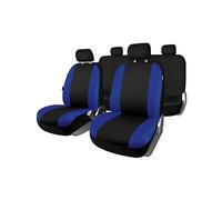 +PWR Car Parts Juego Completo de Fundas de Asiento Universales Maranello Azules y Negras. Airbag Compatibles. Completo para 5 Asientos. Fabricadas en Polyester