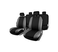 +PWR Car Parts Juego Completo de Fundas de Asiento Universales Maranello Grises y Negras. Airbag Compatibles. Completo para 5 Asientos. Fabricadas en Polyester