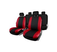 +PWR Car Parts Juego Completo de Fundas de Asiento Universales Maranello Rojas y Negras. Airbag Compatibles. Completo para 5 Asientos. Fabricadas en Polyester