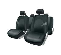 +PWR Car Parts Juego Completo de Fundas de Asiento Universales Milano Negras. Airbag Compatibles. Trasera Partida con Cremallera. Completo para 5 Asientos. Fabricadas en Polyester D3