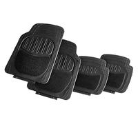 +PWR Car Parts Juego de Alfombras de Goma y Moqueta Lucca para Coche Universales. 94% PVC 6% Poliéster, tamaño 73x49 cm / 49x43,5 cm. Antideslizantes y Recortables. Protege el Suelo Original.