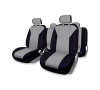 +PWR Car Parts Juego de Fundas de Asiento Universales Firenze Grises y Negras. Airbag Compatibles, Juego Completo para 5 Asientos.