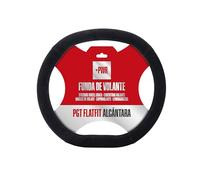 +PWR Car Parts PGT FlatFit Alcantara Funda de Volante para Peugeot. Diseño para Volantes de Base Plana. Acabado Deportivo en Alcántara. Tacto Suave y Antideslizante. Medidas 36.5 x 33.5 cm