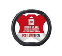+PWR Car Parts PGT FlatFit Negra Funda de Volante para Peugeot. Diseño Específico para Volantes de Base Plana. Símil Piel Negra Microperforada. Antideslizante, Ergonómica y de Tacto Suave.