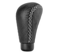 +PWR Car Parts Pomo de Cambio de Marchas Universal Modelo Class Simil Piel Negra con Costura Gris. Sin Gatillo. Diseño Elegante y Deportivo.