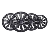 +PWR Car Parts Tapacubos 16" Pulse Negro, Juego de 4 Unidades, Universales, ABS de Alto Impacto, Fijación por Presión, Diseño Moderno y Ventilación Optimizada