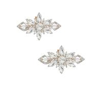 Pwsap 1 Par Clips de Zapato de Cristal con Forma de Flor, Exquisitos Nupcial Clips de Hebillas de Zapatos de Diamantes, Clips Decorativos Desmontables Joyería Clips para Zapatos Ropa Bufanda