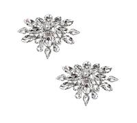 Pwsap 1 Par Clips de Zapato de Cristal Lujo, Nupcial Hebillas de Zapatos de Diamantes Forma de Flor, Bling Clips Decorativos Desmontables Joyería Clips para Zapatos Ropa Bufanda Bolso Sombrero