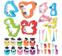 Pwsap 34Piezas Cortadores de Galletas Sándwich Acero Inoxidable, Forma de Mermaid Unicorn Dinosaur Crab Cortador de Frutas Verduras para Niños, Moldes Galletas para Cookie, Sandwiches, Fondant