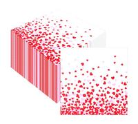 Pwsap 60 Piezas Servilletas de San Valentín, Rojos Rosas Corazones Servilletas de Cóctel Desechables, Rojos Servilletas Decorativas de Papel para Cena Romántica Aniversarios Bodas Cumpleaños Fiestas