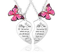 Pwsap BFF Collares de Corazón Mariposa,Collares de Amistad de Hermana Mayor y Hermana Pequeña,Best Friends Collares de Rompecabezas, San Valentín Joyería de Amistad para Mujeres Niñas Amigos Hermanas
