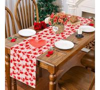 Pwsap Camino de Mesa Corazón de Amor Rojo, 143pcs Love Corredor Mesa San Valentín, Camino de Mesa Luvable Moderno Decoración para Hogar Comedor Cama Matrimonio Propuesta Compromisos Fiestas,14 x 72