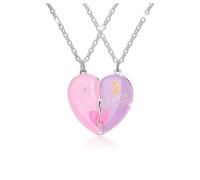 Pwsap Collares de la Amistad para 2 Niñas, BFF Collares Magnéticos con Colgante de Sol y la Luna, Best Friends Collares, San Valentín Joyería de Amistad para Mujeres Niñas Madres Amigos Hermanas