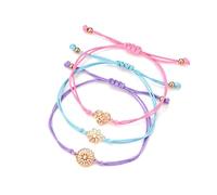 Pwsap Pulsera Amistad para 3, Oro Ajustable Pulseras de Mejores Amigas Pulseras Hermanas, Amistad Joyería Regalos de Cumpleaños Fiestas para Niños Madre Mujeres Amigos Adolescentes