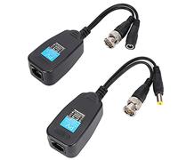 Pwshymi 1 Par Transceptor de Balun Video, Transceptor Pasivo CCTV Coax BNC Video Power Balun a Conector RJ45 para HD-CVI, HD-TVI, HD-AHD Signals Cámara