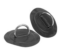 Pwshymi 2 uds.,Tablero de Paleta con Hebilla Fija Marina, Anillo en D para Kayak, Almohadilla con Anillo en D, Parche de Anillo en D para Barco Inflable con cordón elástico para Kayak Marino(Negro)