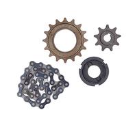 Pwshymi 410 Juego de Cadena y Piñón de Acero con Rueda de 16 Dientes para Bicicleta Diseño de Metal Duradero de 38 Eslabones