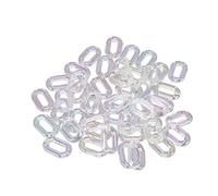 Pwshymi 50 Anillos de Eslabón Transparentes, Eslabones de Cadena Acrílicos para Manualidades, Fabricación de Joyas, Pulseras y Collares