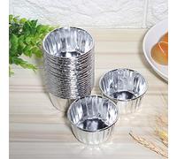 Pwshymi 50 Uds. Tazas para Muffins de Doble Cara en Colores Brillantes para Hornear Pasteles y Pasteles en Fiestas de Cumpleaños y Bodas (Plata de doble cara K1001#A)