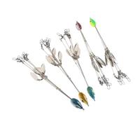 Pwshymi Aparejos de Pesca Compactos de Acero Inoxidable, Señuelos, Equipo de Aparejo de Paraguas de Alta Flexibilidad para Lubina, 5 uds.