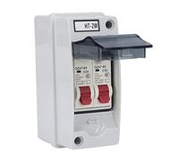 Pwshymi Caja de Distribución Resistente Al Agua IP65, Carcasa MCB Compacta y Duradera de 2 Vías para Uso en Exteriores, Material de PC ABS Residencial y Comercial (20A 32A)
