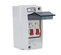 Pwshymi Caja de Distribución Resistente Al Agua IP65, Carcasa MCB Compacta y Duradera de 2 Vías para Uso en Exteriores, Material de PC ABS Residencial y Comercial (T-Aai)