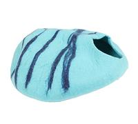 Pwshymi Cama Cueva para Gatos, Elegante Diseño de Cúpula para Uso en Interiores, Cómodo y Cálido Escondite para Gatos de Lana Artificial, Color Azul Cielo