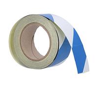 Pwshymi Cinta Reflectante de Señalización de Peligro a Rayas Blancas y Azules para Carreteras y Vehículos de Servicio, Material PET de 5cm X 30m