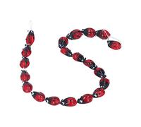 Pwshymi Cuentas de Mariquita, Cuentas Espaciadoras de Joyería de Cristal Rojo Brillante para Proyectos de Manualidades DIY, 20 Piezas