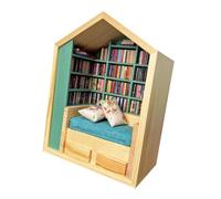 Pwshymi Estantería de Madera para Aliviar la Ansiedad, Adorno Decorativo Calmante para Salas de Estar, Resistente, Elimina Tu Ansiedad, Librería para Amantes de los Libros, Material: Madera, tamaño: